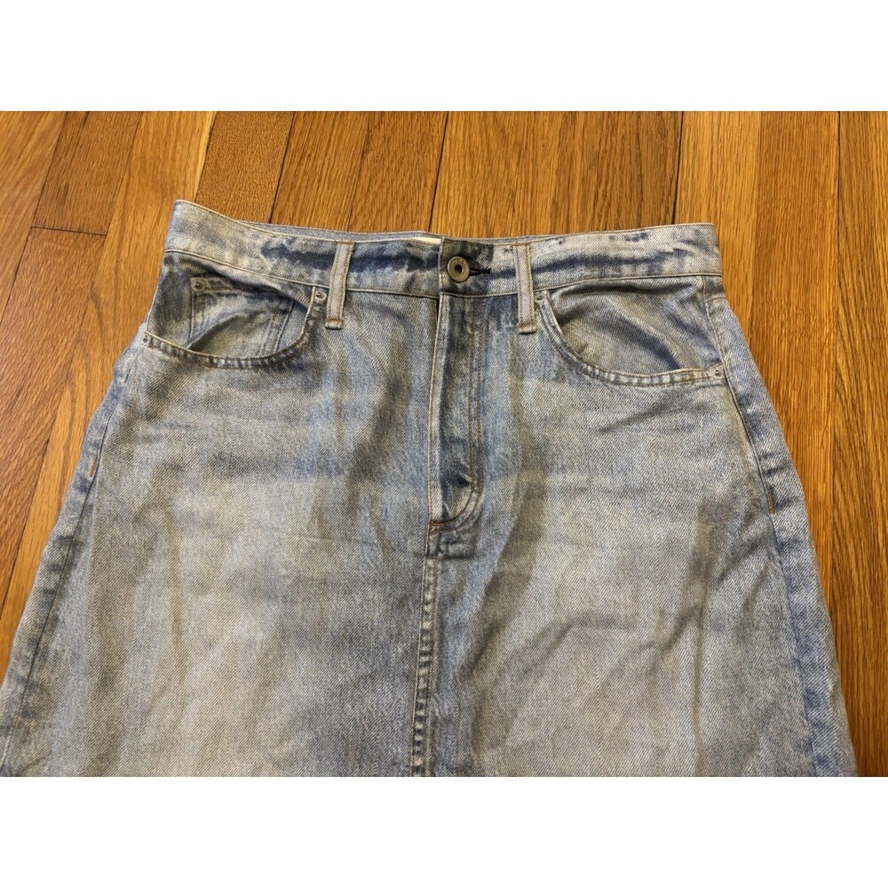 Rag & Bone Tulip Liquid Miramar Denim Midi Skirt Tencel Light Wash Size 28 - Picture 3 of 7